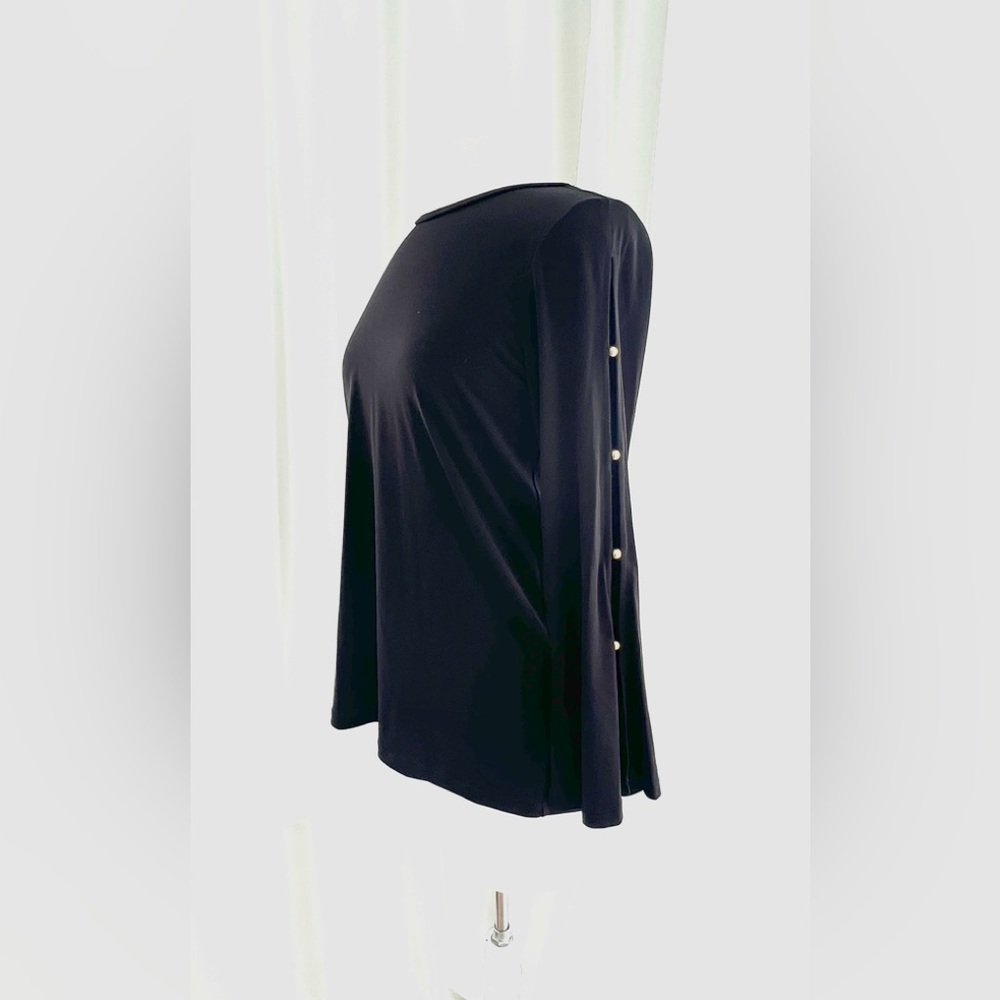 NWT Michael Kors Medium Black Long-sleeve w/ Gold Bead Parted Sleeves